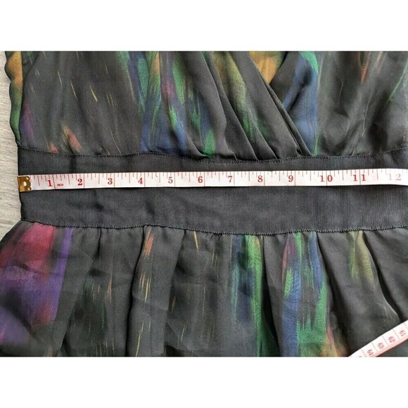 Pins & Needles Anthropologie Black Sheer V Neck Shift Dress Size 4 - Picture 6 of 7